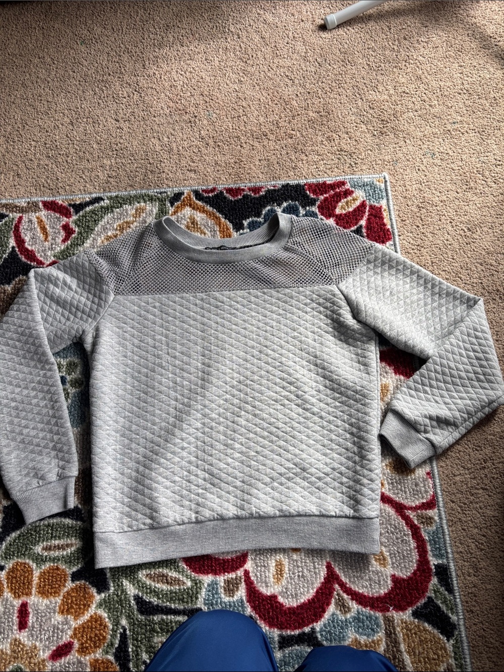 Young & Reckless Light Gray Quilted Crewneck Sweatshirt